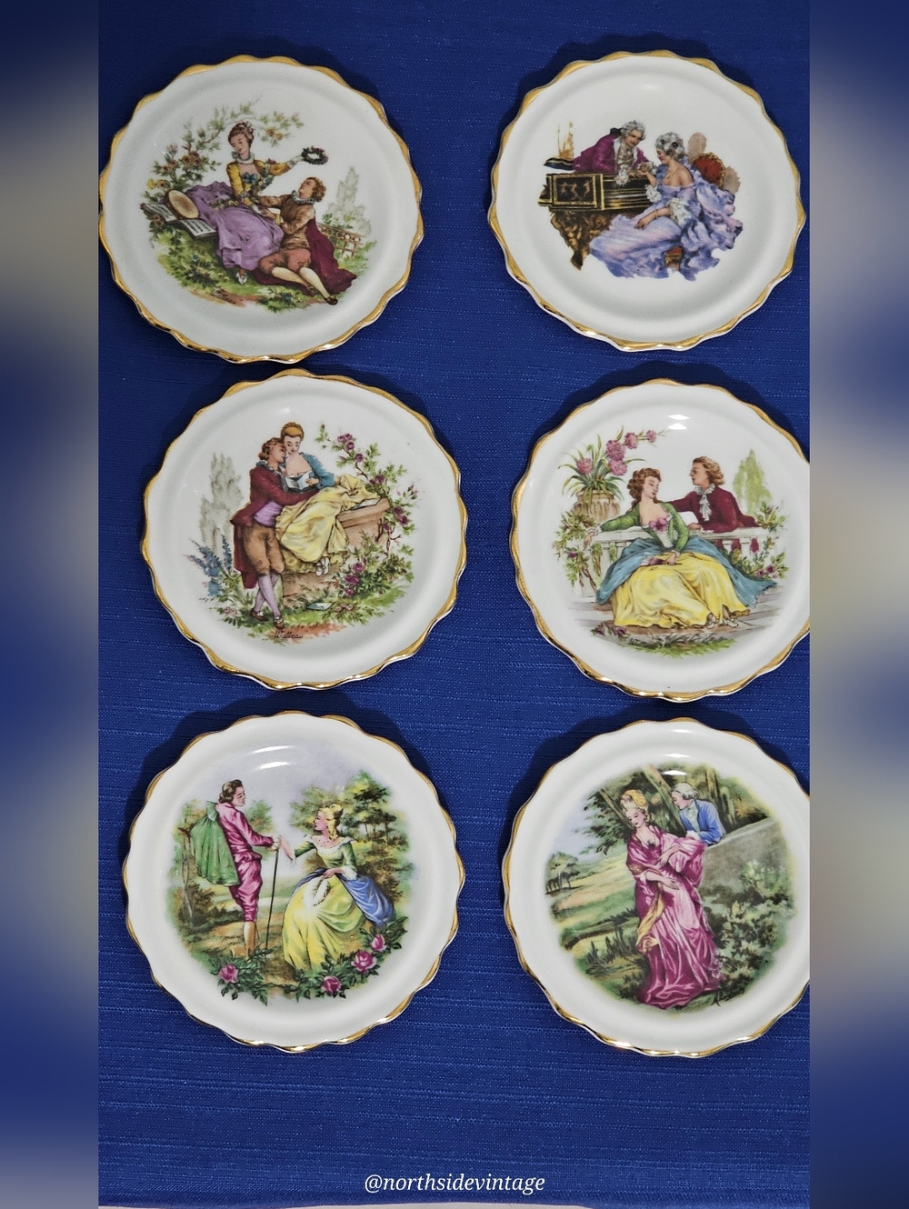 Vintage Fine China Butter Pat Plates - England